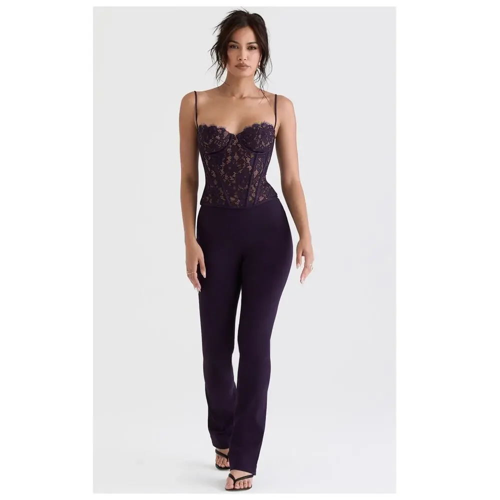 NEW HOUSE OF CB Mila Night Shade Lace Underwired Corset Size Medium - Picture 12 of 12